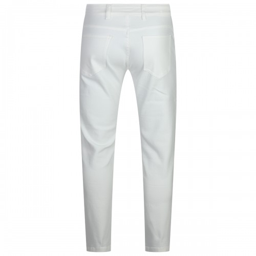 WHITE COTTON BLEND JEANS