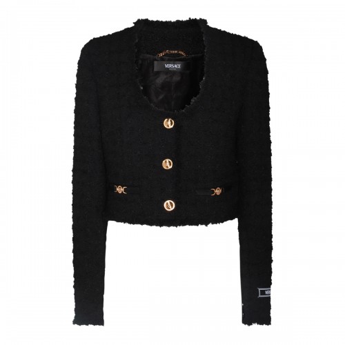 BLACK WOOL CASUAL JACKET