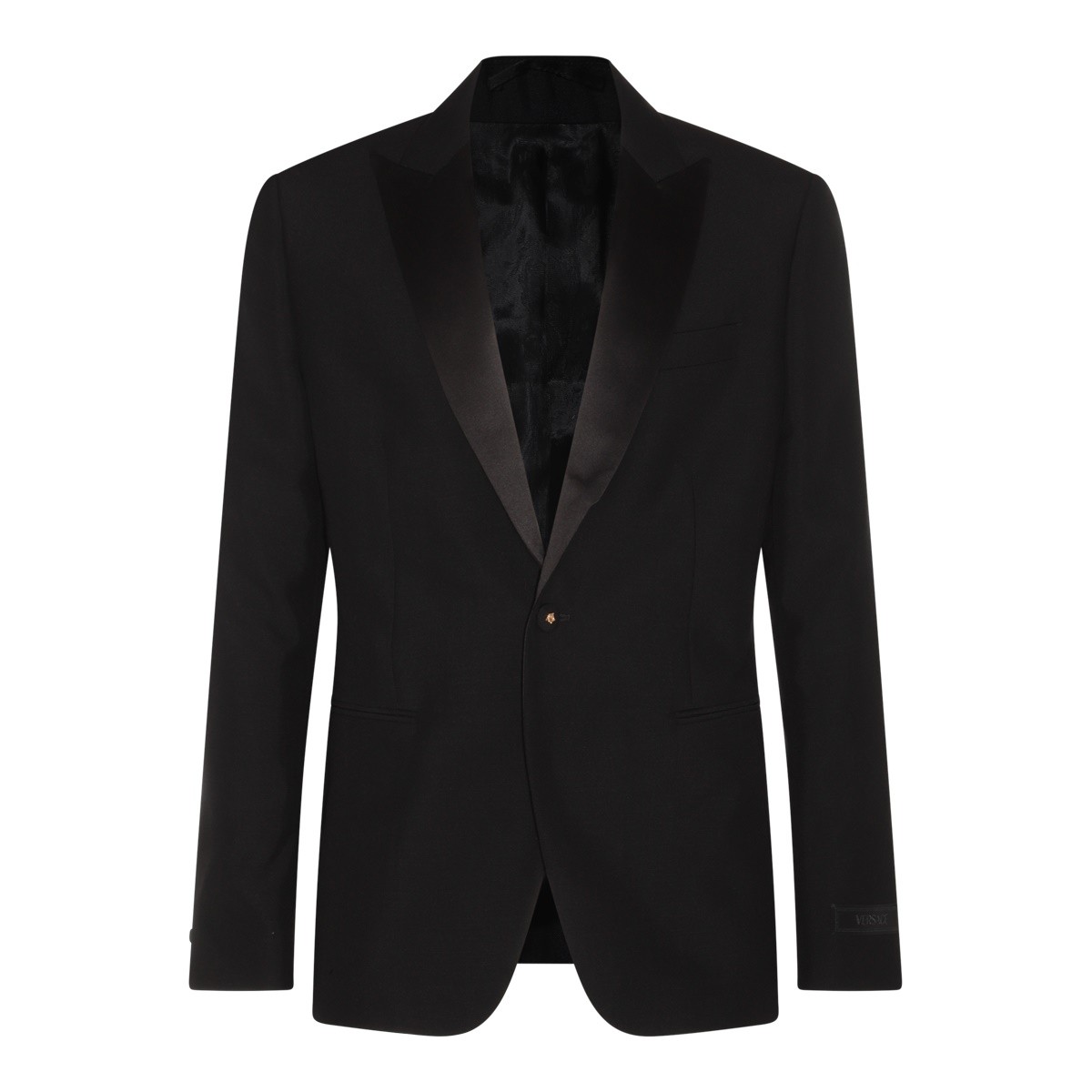 BLACK WOOL BLEND BLAZER