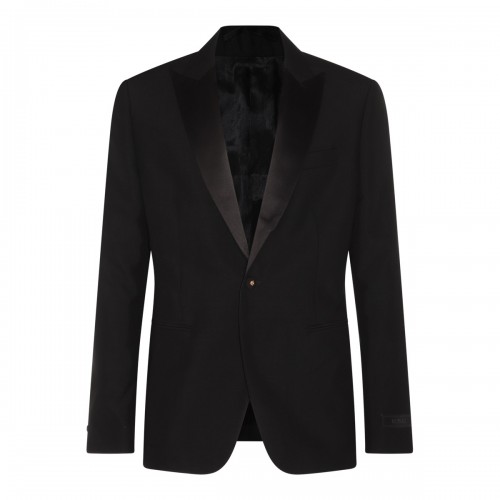 BLACK WOOL BLEND BLAZER