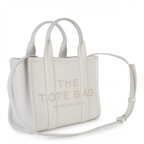 CREAM LEATHER TOTE BAG