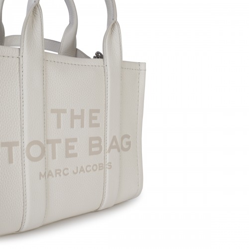 CREAM LEATHER TOTE BAG