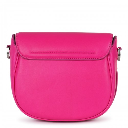 HOT PINK LEATHER COVERED J MARC SADDLE CROSSBODY BAG