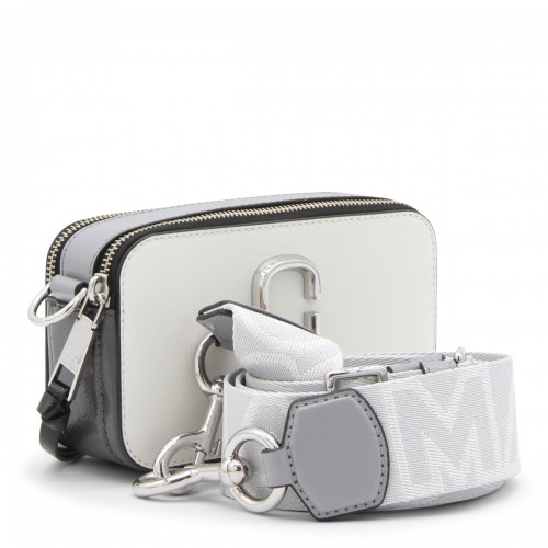 WHITE BLACK AND GREY LEATHER THE SNAPSHOT CROSSBODY BAG