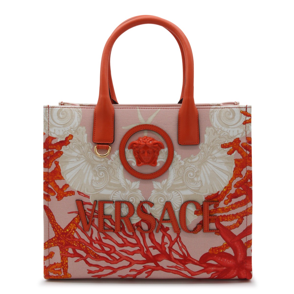 RED AND PINK COTTON TOTE BAG