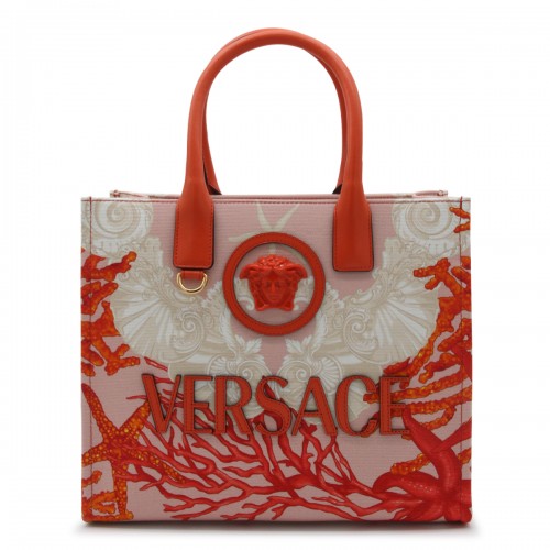 RED AND PINK COTTON TOTE BAG