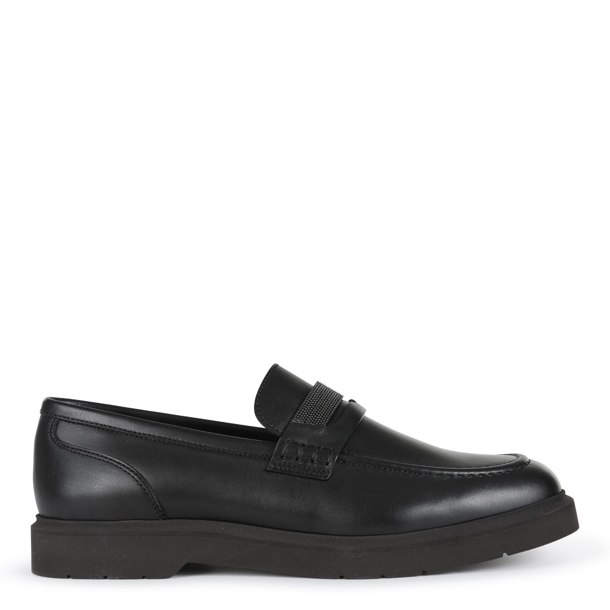 BLACK LEATHER LOAFERS