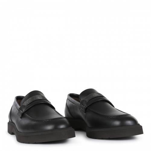 BLACK LEATHER LOAFERS