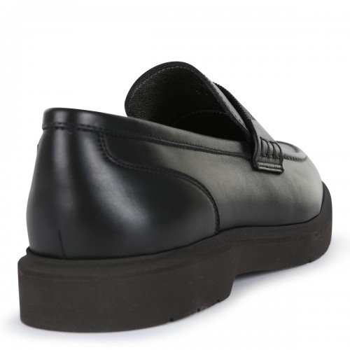 BLACK LEATHER LOAFERS