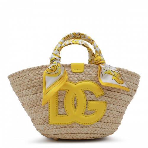 BEIGE RAFFIA SATCHEL