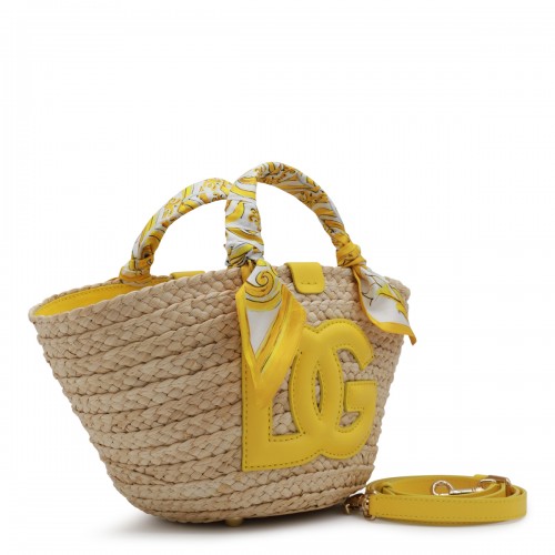 BEIGE RAFFIA SATCHEL