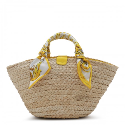 BEIGE RAFFIA SATCHEL