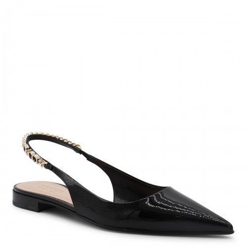 BLACK LEATHER FLATS