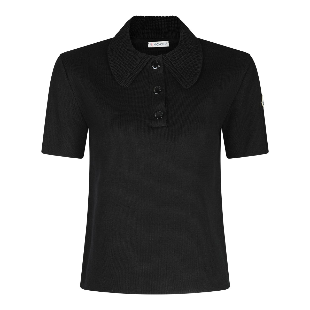 BLACK COTTON POLO SHIRT