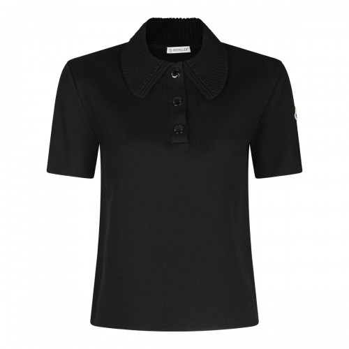 BLACK COTTON POLO SHIRT