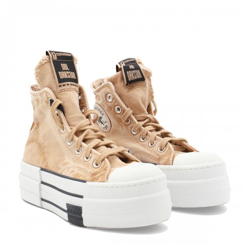 BEIGE COTTON DBL DRKSTAR SNEAKERS