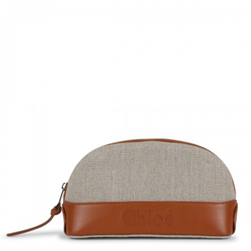 BEUGE AND BROWN LINEN WALLET