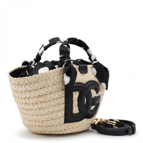 BLACK RAFFIA SATCHEL