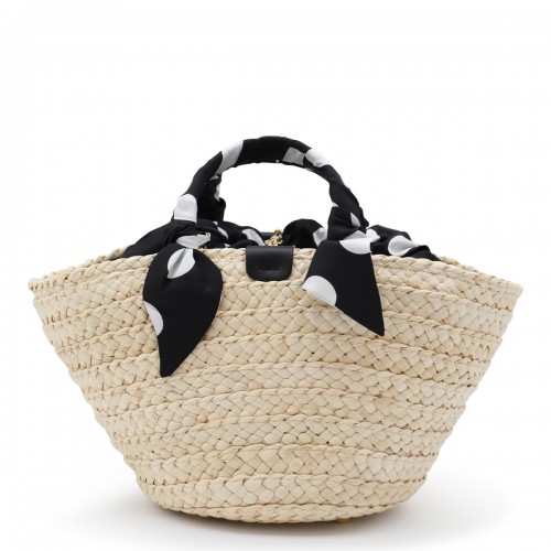 BLACK RAFFIA SATCHEL