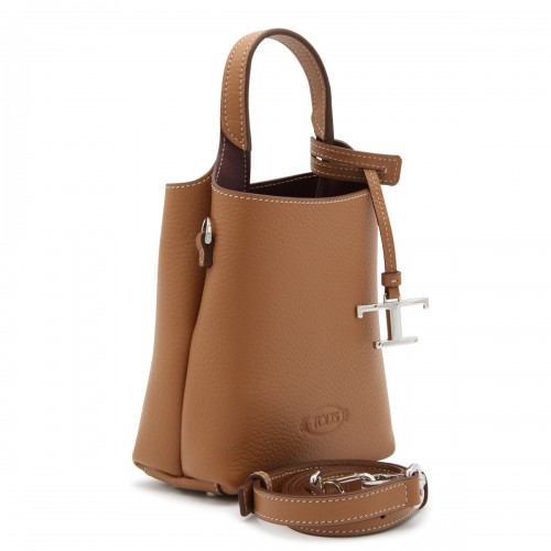 BROWN LEATHER HANDLE BAG