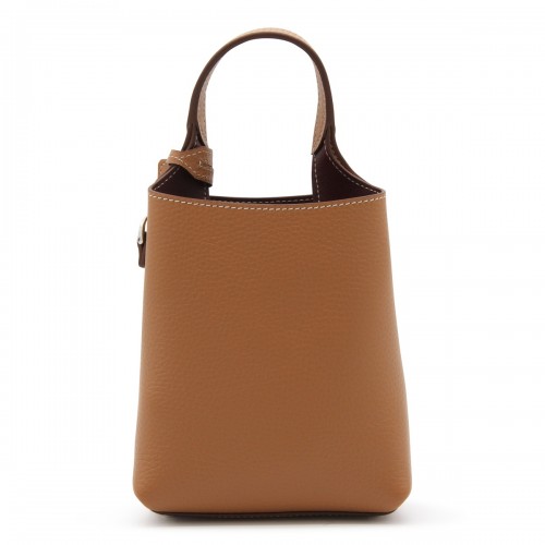 BROWN LEATHER HANDLE BAG