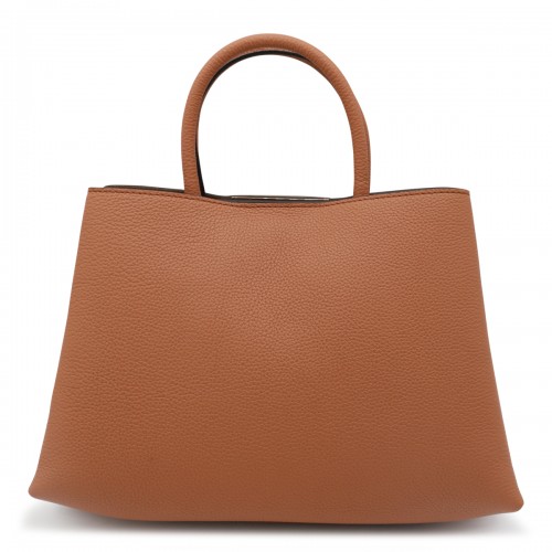 BROWN LEATHER TOP HANDEL BAG