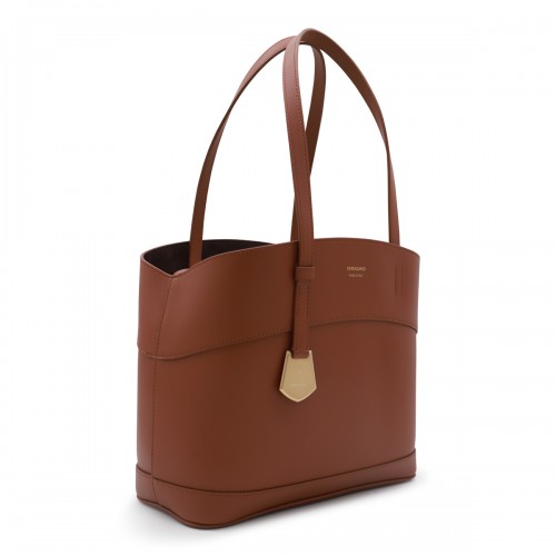 BEIGE LEATHER TOTE BAG