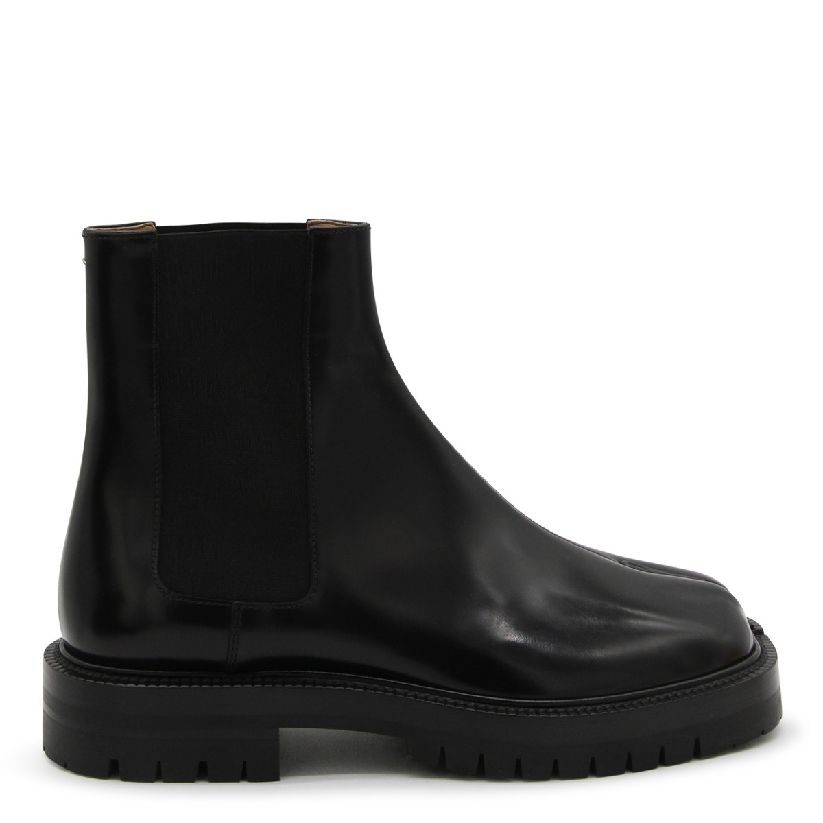 BLACK LEATHER TABI BOOTS