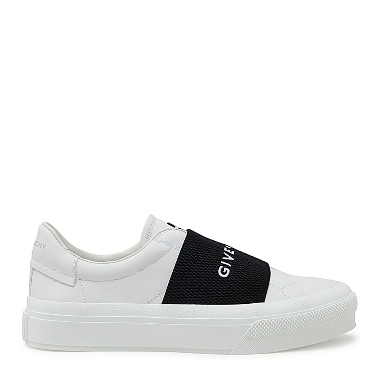 WHITE AND BLACK LEATHER CITY SPORT SNEAKERS