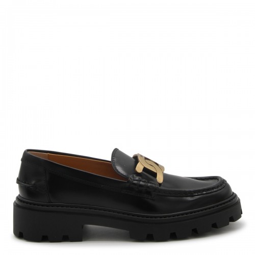 BLACK LEATHER LOAFERS