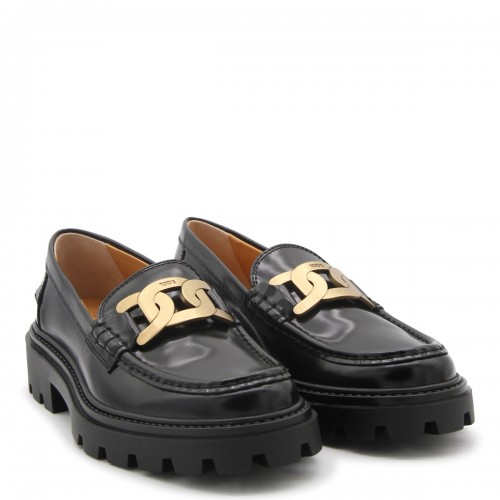 BLACK LEATHER LOAFERS