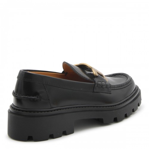 BLACK LEATHER LOAFERS