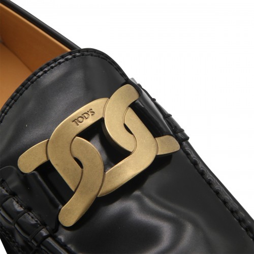 BLACK LEATHER LOAFERS