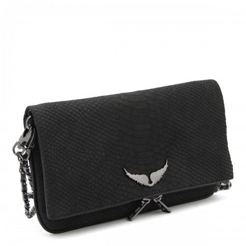 BLACK LEATHER ROCK SOFT SAVAGE CROSSBODY BAG