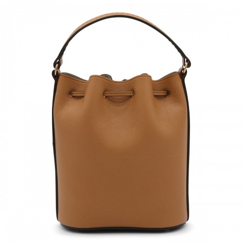 BROWN LEATHER BUCKET BAG