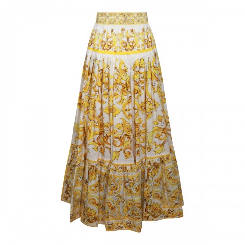 WHITE AND YELLOW SKIRT