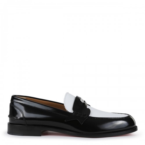 BLACK AND WHITE LEATHER LOAFERS