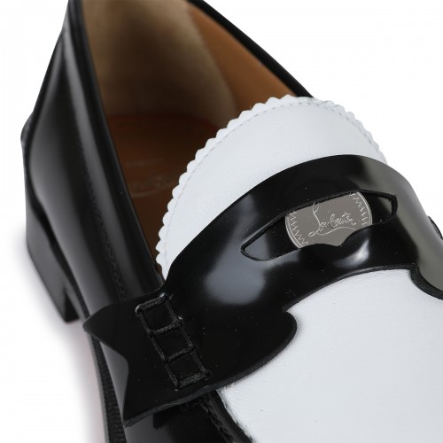 BLACK AND WHITE LEATHER LOAFERS