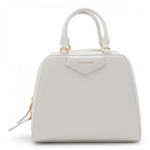 IVORY LEATHER ANTIGONA CUBE TOP HANDLE BAG