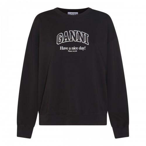 BLACK COTTON SWEATSHIRT