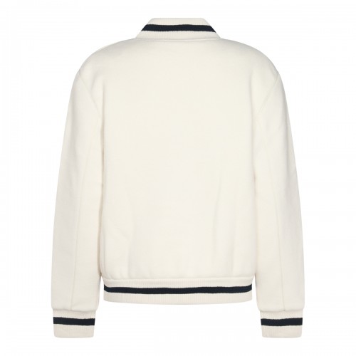 WHITE WOOL CASUAL JACKET