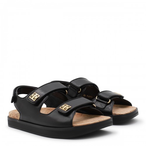 BLACK LEATHER SANDALS