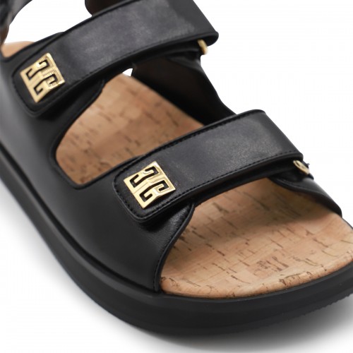 BLACK LEATHER SANDALS