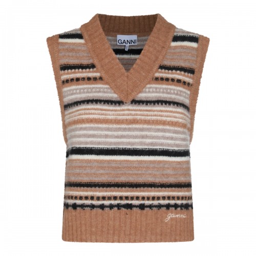 BROWN WOOL KNITWEAR