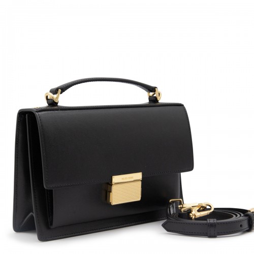 BLACK LEATHER CROSSBODY BAG