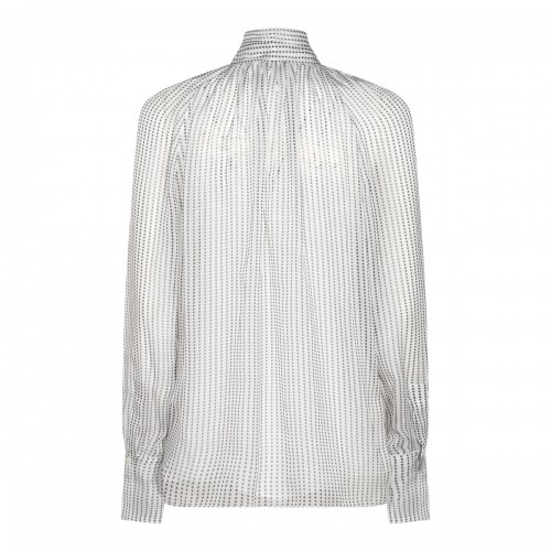 WHITE AND GREY SILK SHIRT