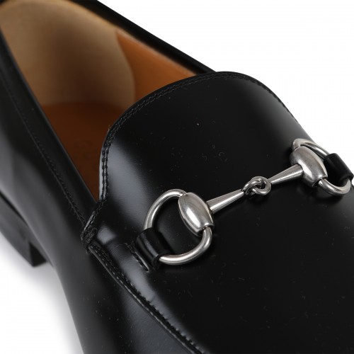 BLACK LEATHER LOAFERS