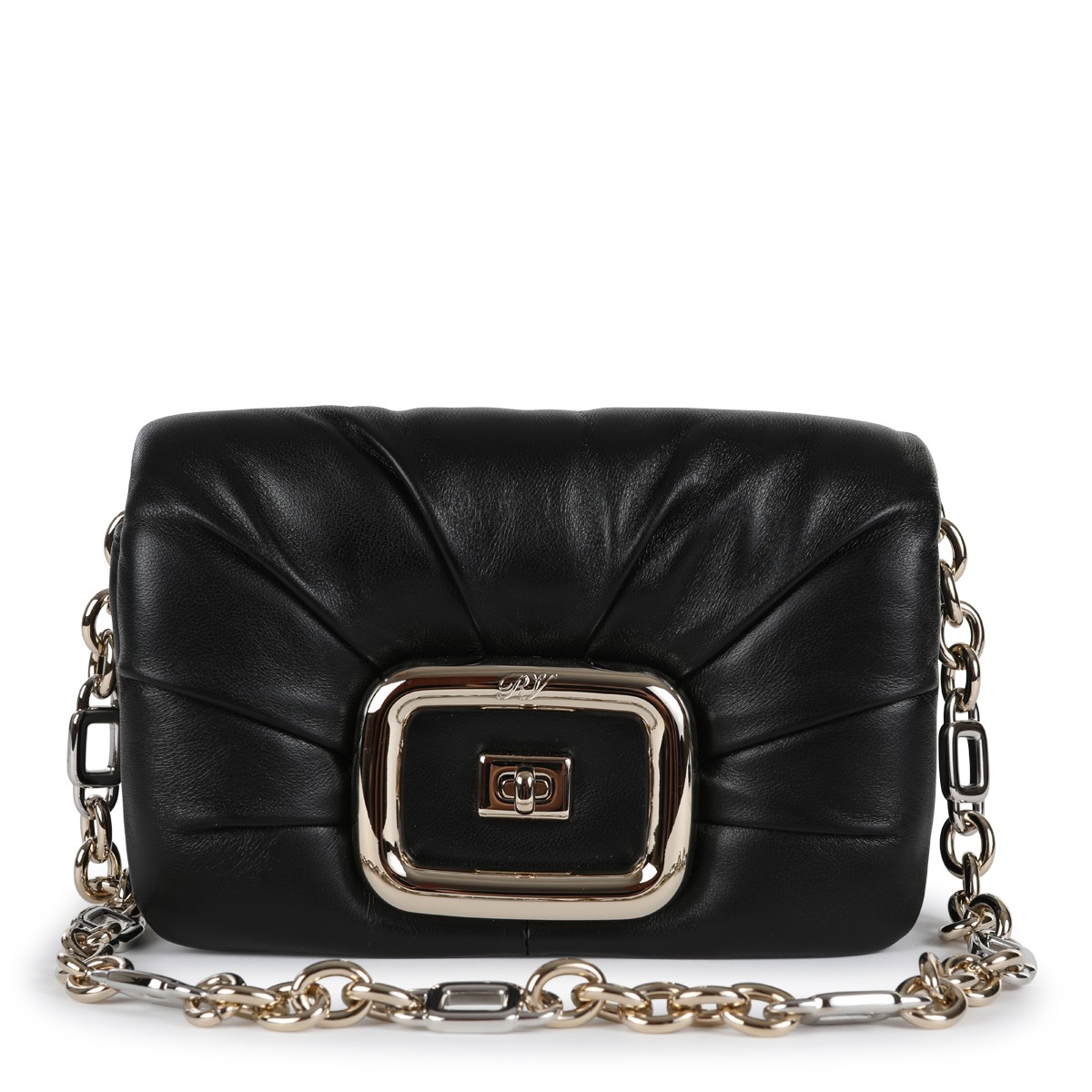 BLACK LEATHER MINI VIV'CHOC BAG