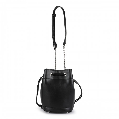 BLACK LEATHER TRES VIVIER SATCHEL BAG