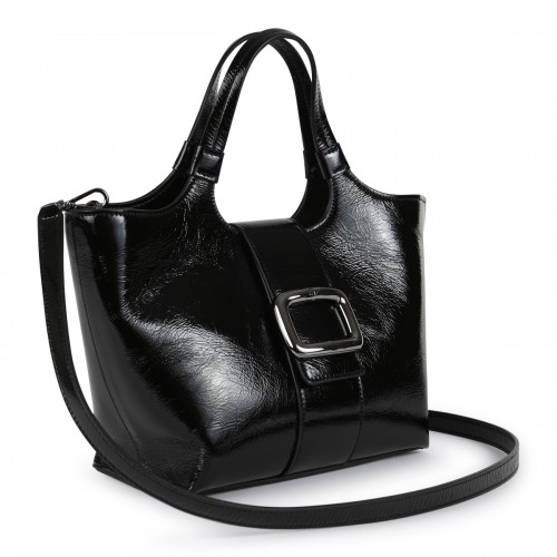 BLACK LEATHER MINI VIV' CHOC BAG